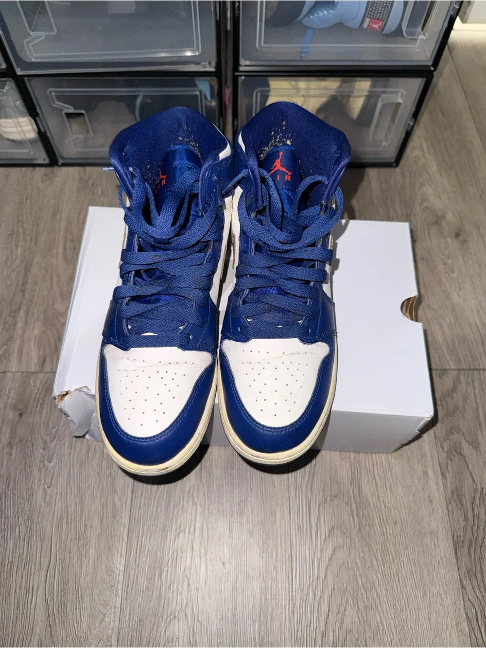 Jordan Men’s High-Top Sneakers in Blue and White